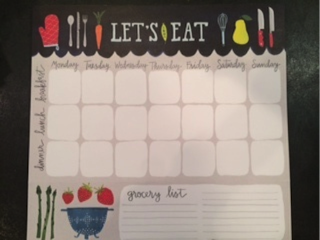 Very adorable meal planning pads that my daughters found for me at Anthropologie! (Too bad they don’t know I like to start on Sunday…)
